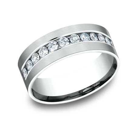 Diamond Platinum Channel Set Wedding Band Ring