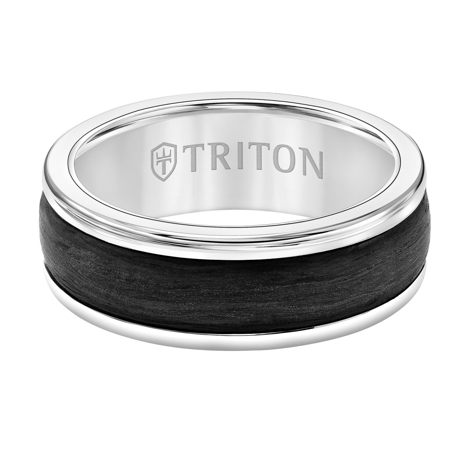 Triton 8mm White TC850 with Black Carbon Fiber