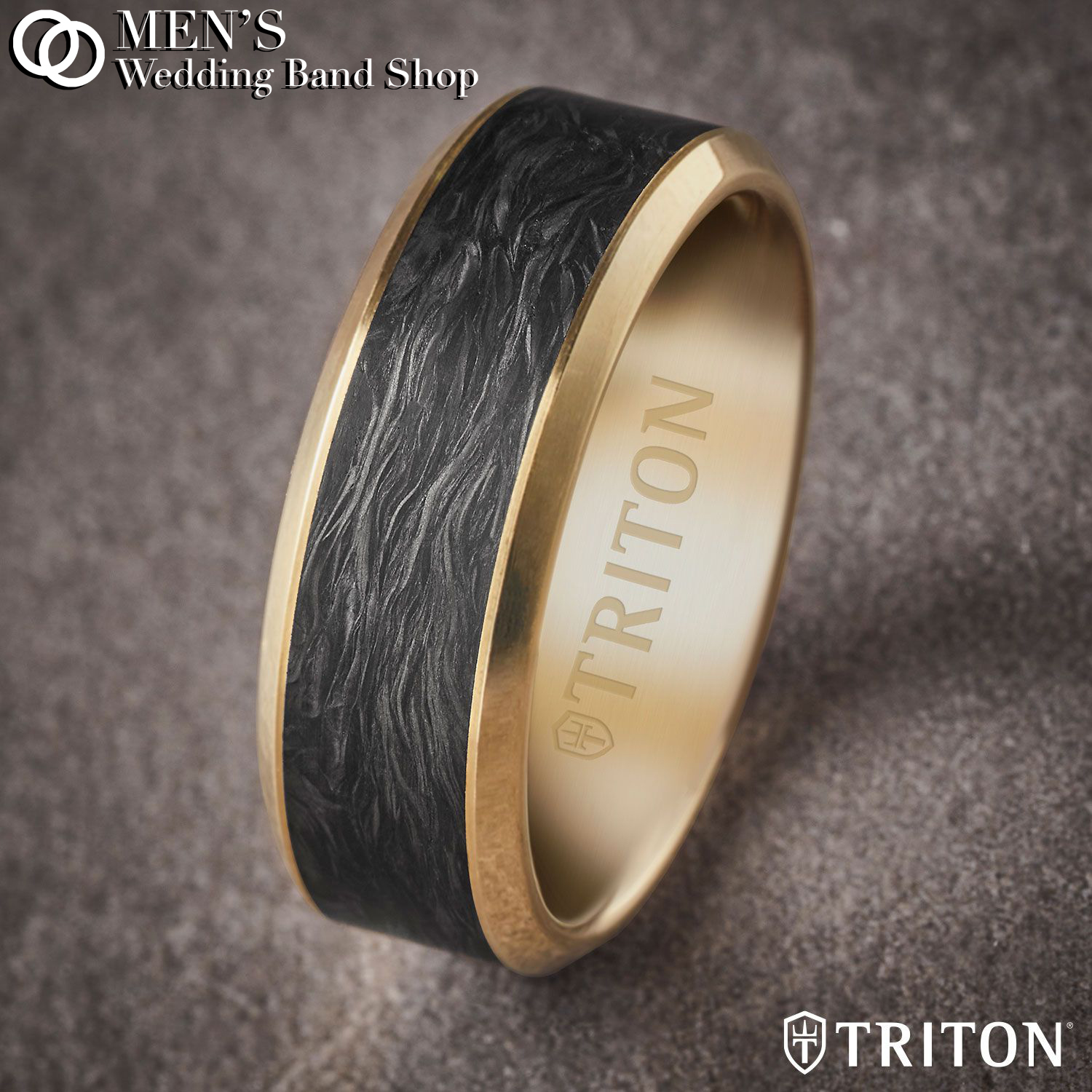 Athene Inlay White Carbon Fiber Rings - Forever Metals